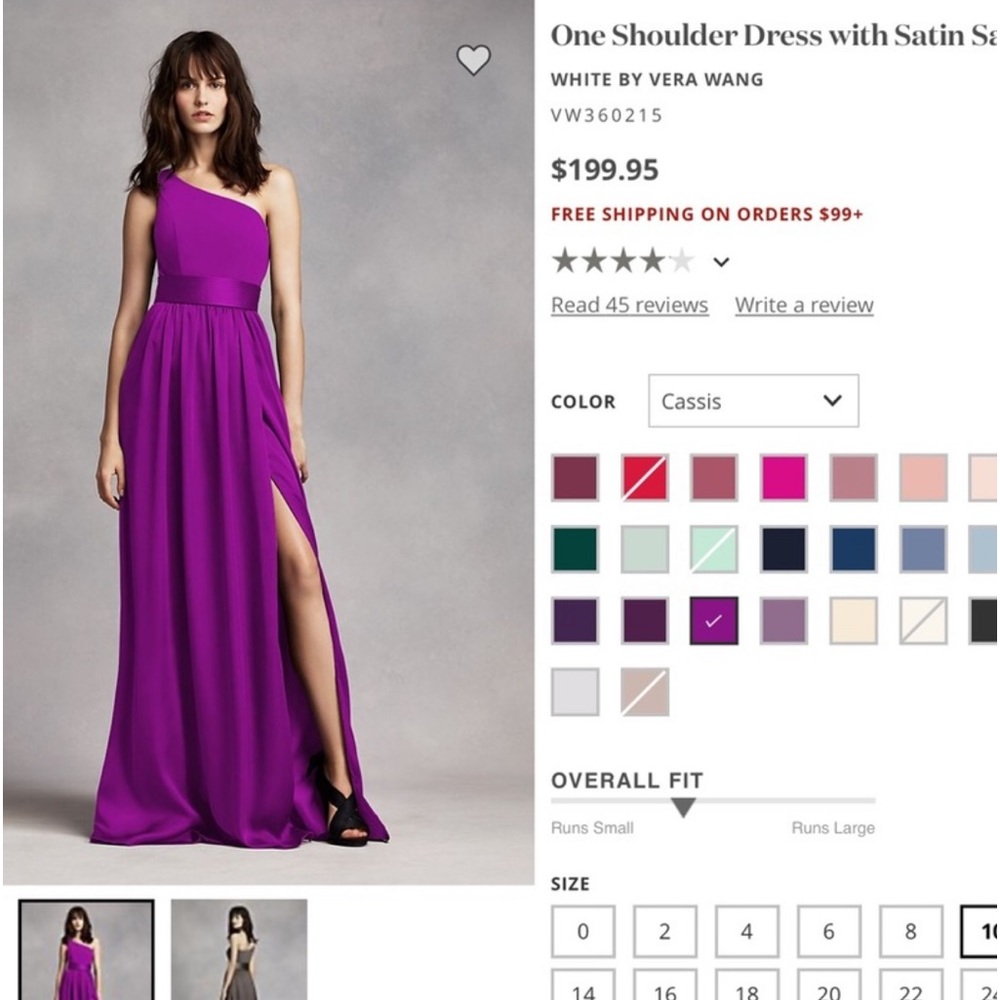 NWT beautiful gown with matching belt by White by Vera Wang